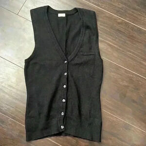 TALULA Babaton | Aritzia  black cashmere blend vest with buttons